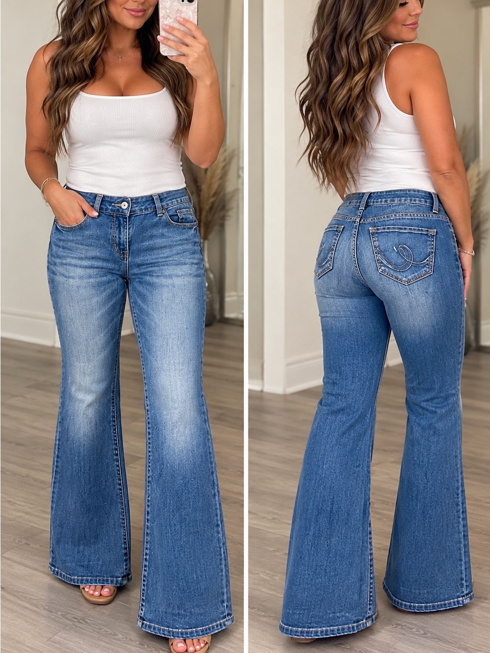 Vintage Bootcut/Flare X2 Medium Wash 01 Quality Denim Jeans Size 8
